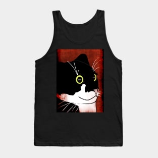 Cute Tuxedo Cat with mischief as a grunge  Copyright TeAnne Tank Top